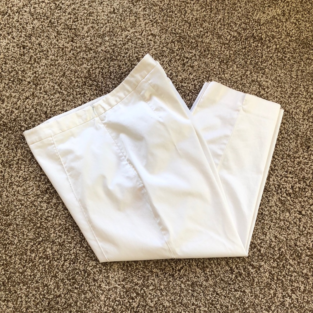 Talbots Petites Stretch Women’s 12 Tailored White Crop Pants